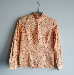 Vintage Floral High Neck Blouse